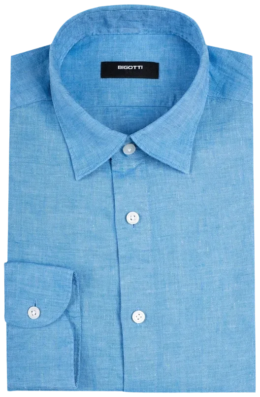 Bigotti Blue Linen Shirt
