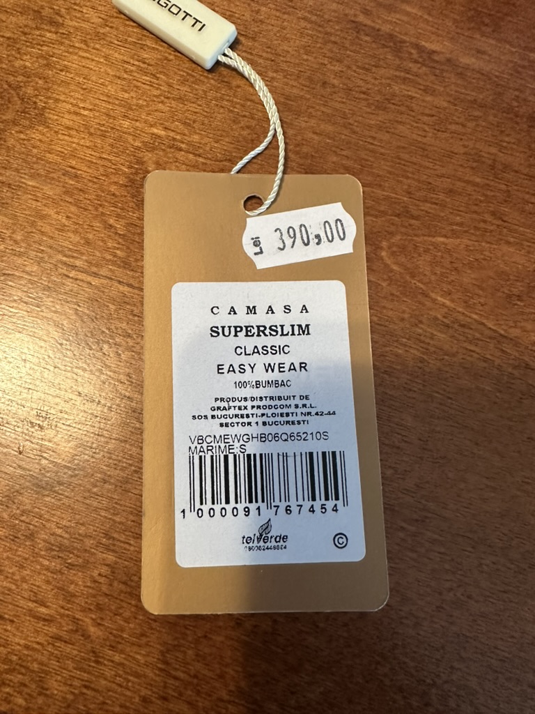 Original Bigotti tag — Light Blue Cotton Shirt